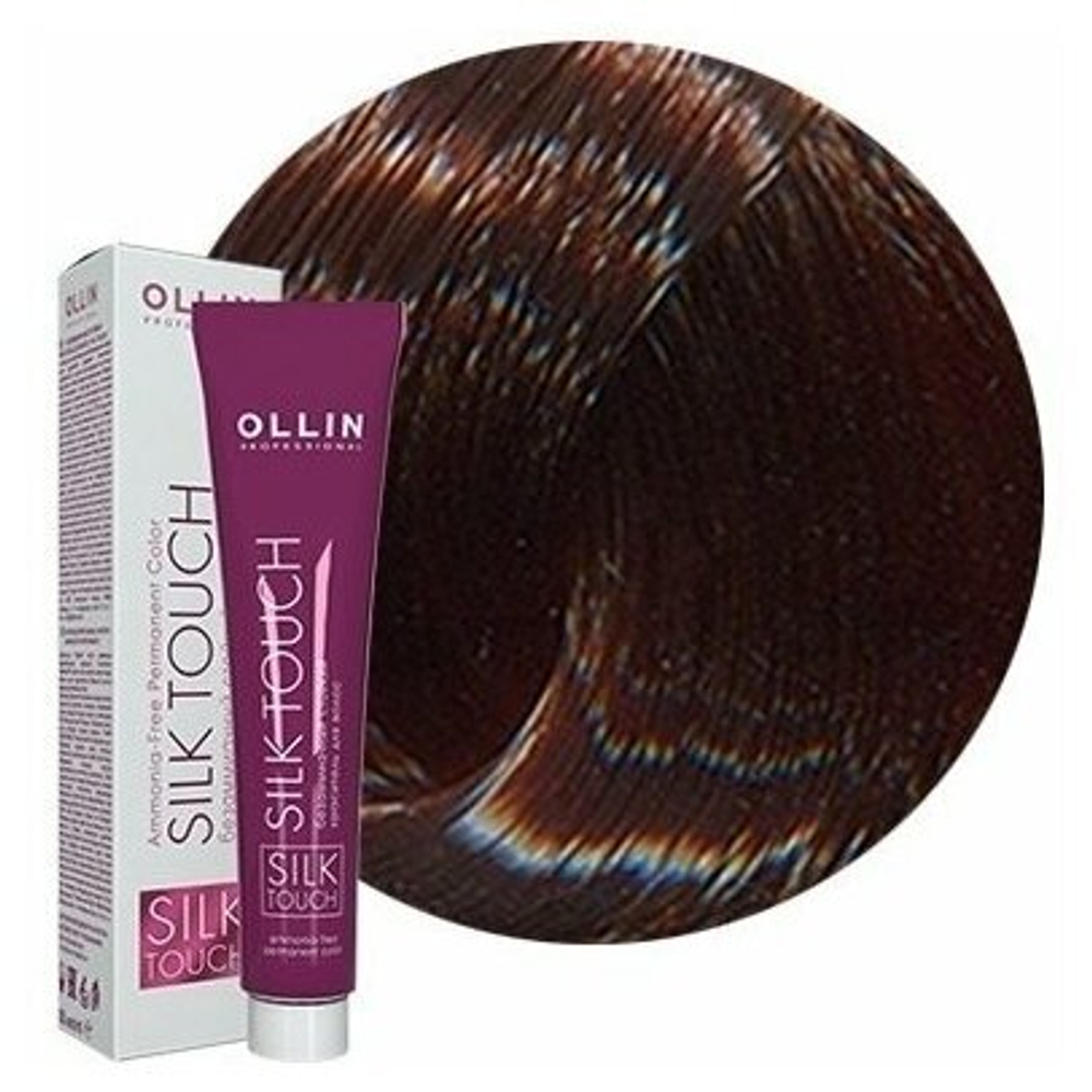 OLLIN SILK TOUCH 3/0 темный шатен 60мл Безаммиачный стойкий краситель для волос