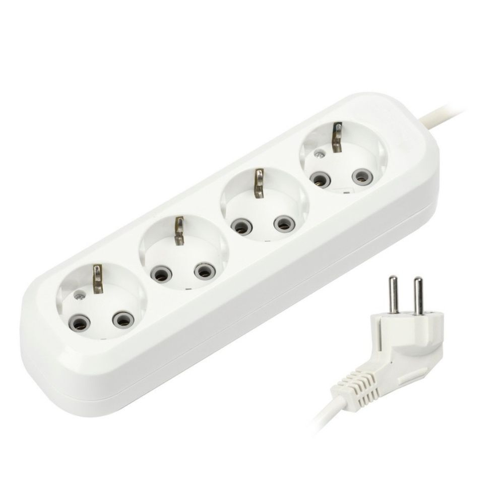 Удлинитель бытовой 4 гн, 5 м, ПВС, 3х1 мм2, с/з, Smartbuy, SBE-16-4-05-Z