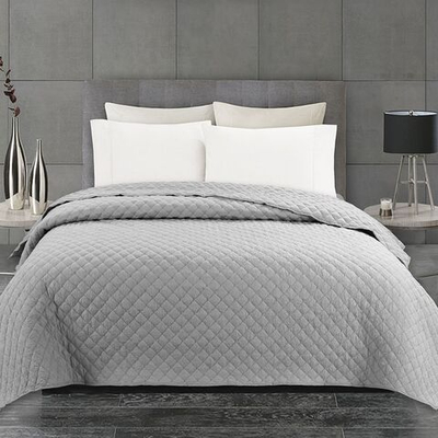 Покрывало 2-сп, 180х200 см, 100%пэ, стеган, Silvano, Жатка Элегант, св-сер