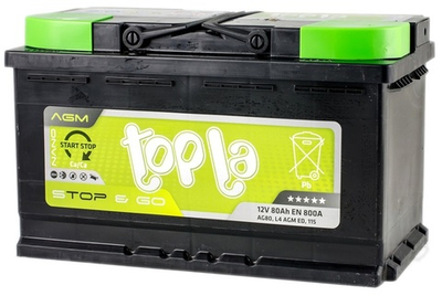 Topla AGM Stop&Go 6CT- 80 аккумулятор