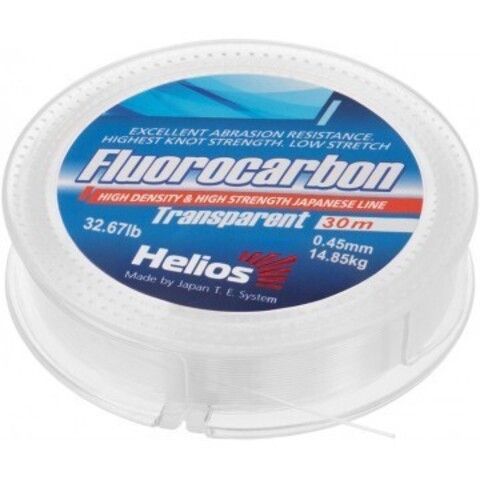 Рыболовная леска флюорокарбон Helios Fluorocarbon 0,45мм 30м Transparent HS-FCT 45/30