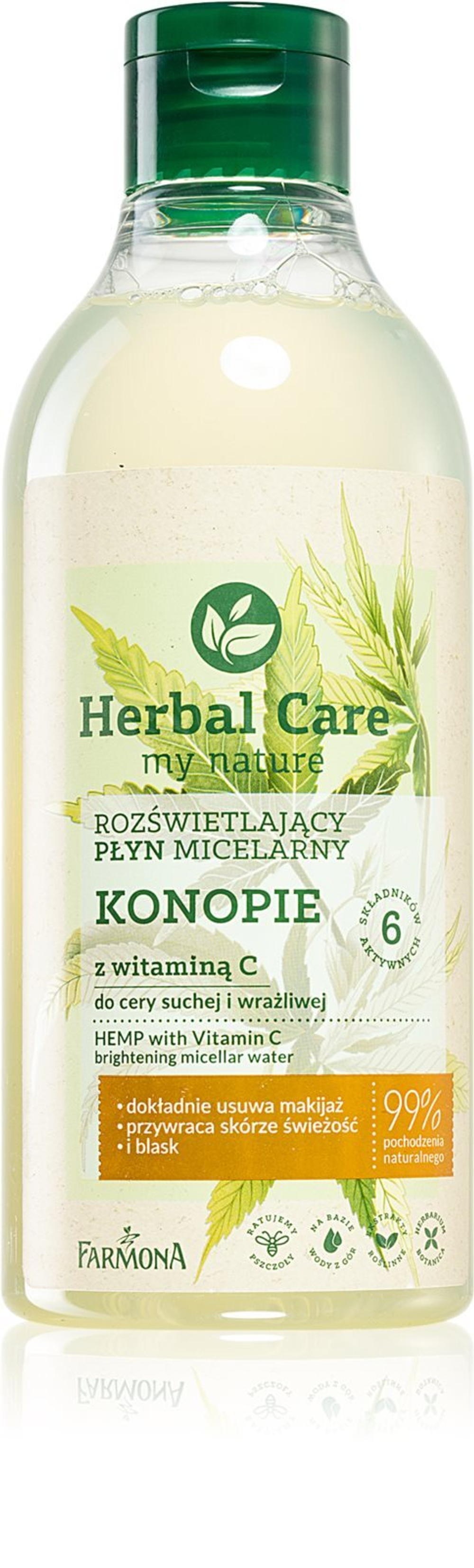 Farmona Herbal Care Hemp - мицеллярная вода для очень сухой кожи /  z witaminą C 400  ml  / GTIN 5900117974407