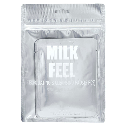 Lapcos, Milk Feel, отшелушивающие и очищающие салфетки, 5 салфеток по 7 г (0,24 унции)