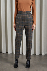 31005 Брюки женские (коричнево-зеленая клетка)