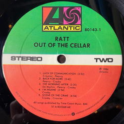 Винтажная виниловая пластинка LP Ratt Out Of The Cellar (USA 1988)