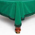 Покрывало на бильярдный стол Рим, 10 футов, зеленая бахрома, вельвет