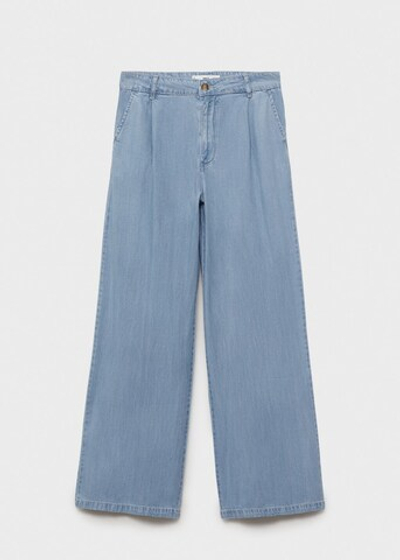 Брюки wideleg из лиоцелла с защипами