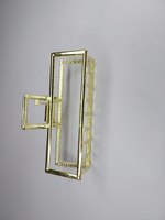 Заколка Краб для волос. Металл. Цвет Золото. Квадратная. Усиленная.Для длиных волос