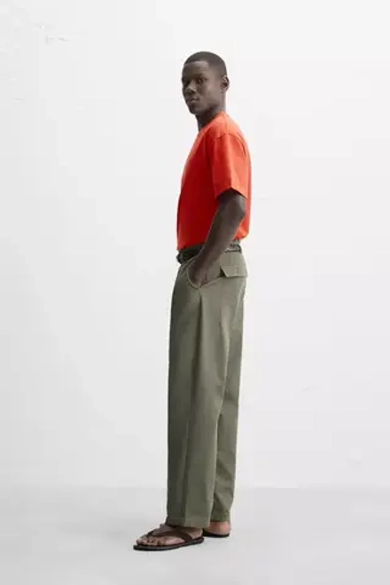ZARA БАЗОВАЯ ФУТБОЛКА HEAVY WEIGHT, ЯРКО-ОРАНЖЕВЫЙ