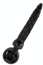 Черная вибронасадка Black&Red для двойного проникновения - 24 см. (Цвет: черный)