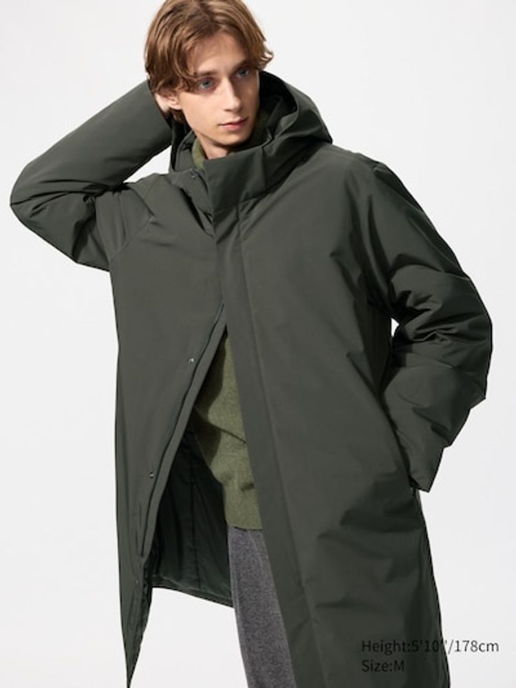 UNIQLO Гибридный переработанный пуховик, оливковый