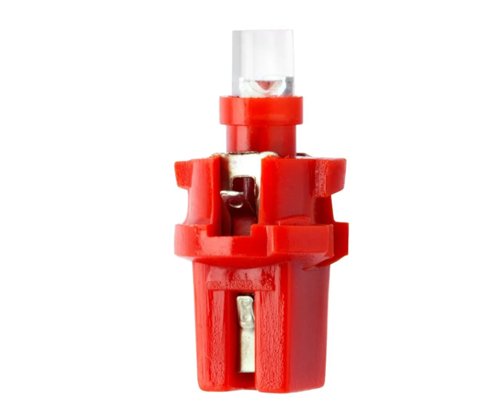 Светодиод 12V T 5   1SMD WITH CAP RED МАЯК  (панель приборов, с патроном) М-12T5\P8,7-R
