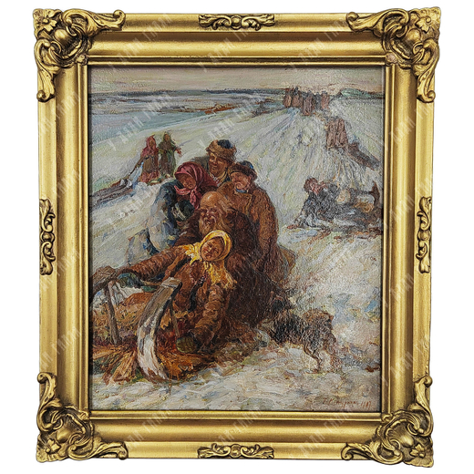 Катуркин Т. И. (1887–1957). Масленица. Картон, масло. 1907 г.