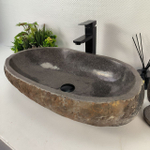 Раковина из речного камня RS-65155 64*36*15 0858