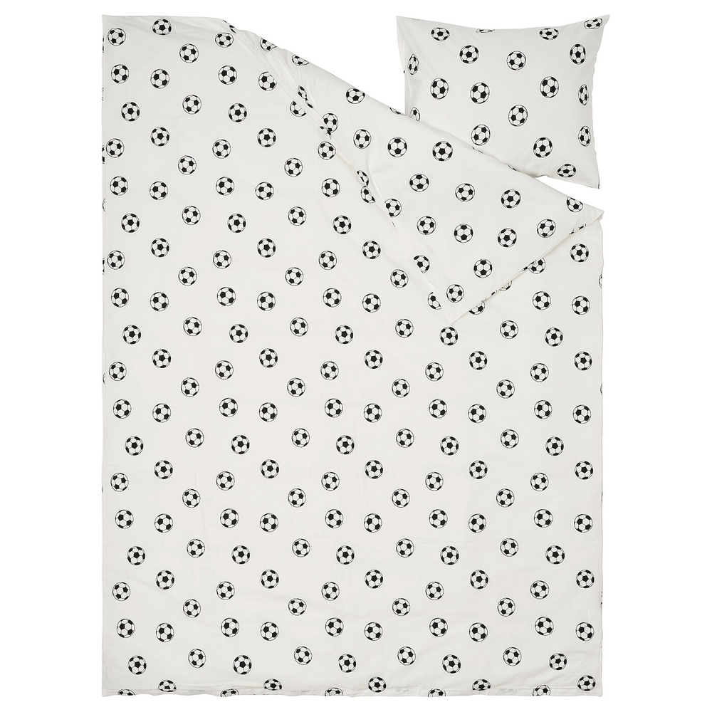 IKEA SPORTSLIG  (ИКЕА СПОРТСЛИГ)  -  Пододеяльник и наволочка, рисунок в виде шара, 150x200/50x60 см