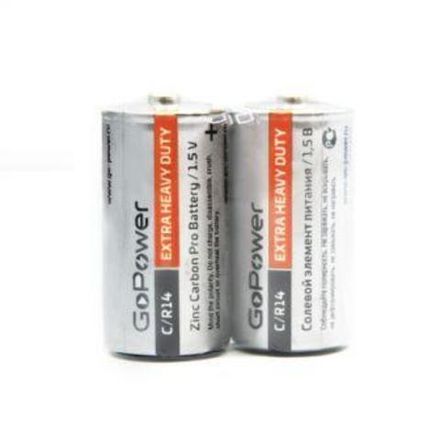 Батарейки GoPower R14-S2 Shrink к-т 2 (1/12/144)