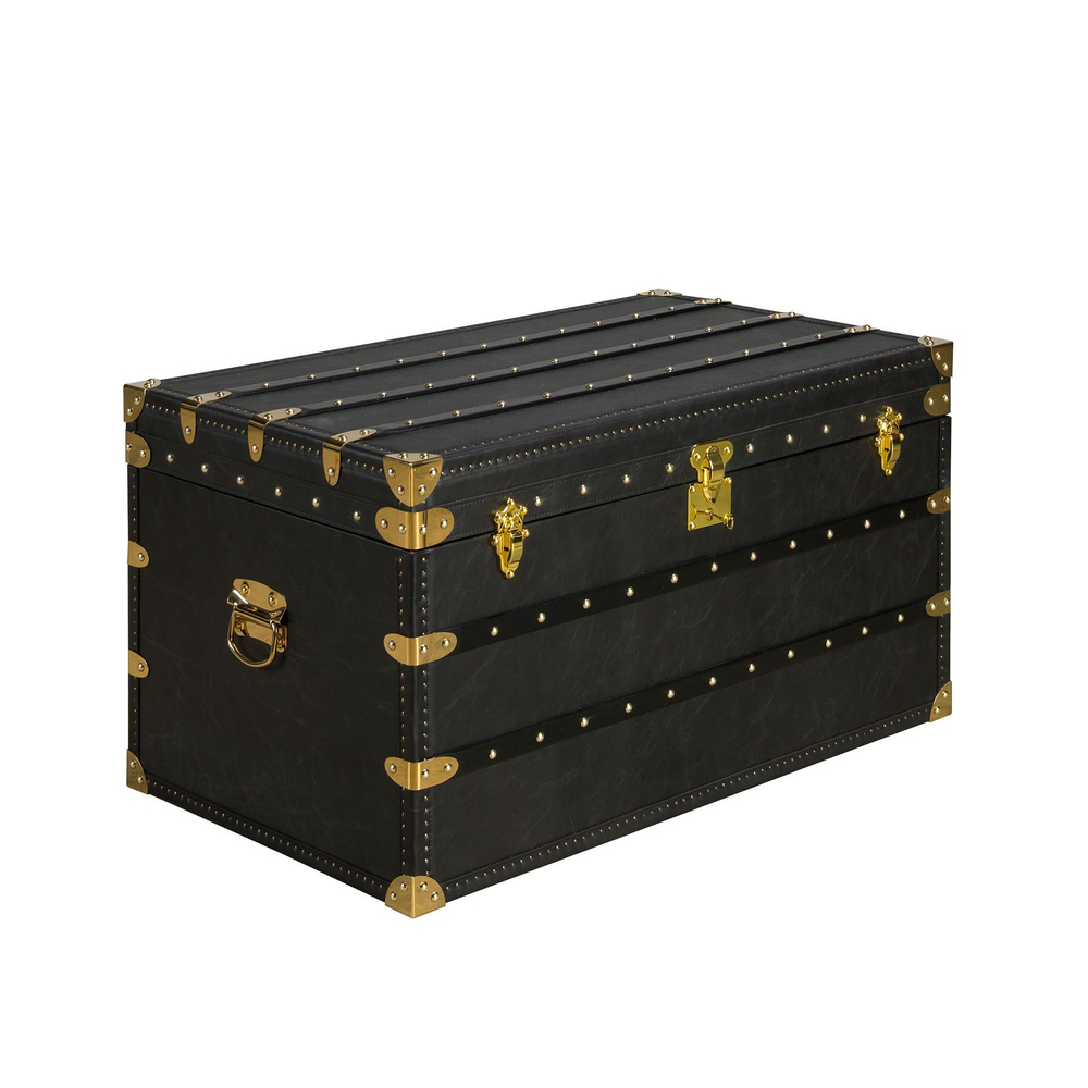 Черный кожаный столик-чемодан 5159