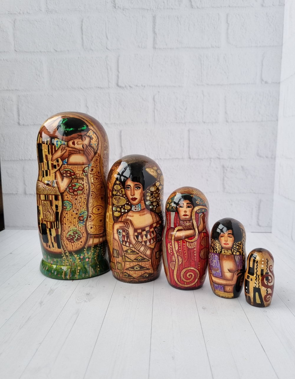 Матрёшка "Поцелуй" Климт 5м 18см