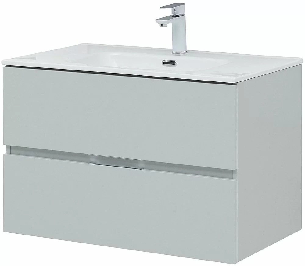 Тумба с раковиной Aquanet Алвита New 277516 80 серый