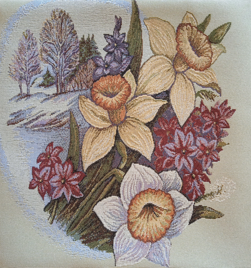 Декоративный гобеленовый чехол для интерьерной подушки Весенняя 38*38