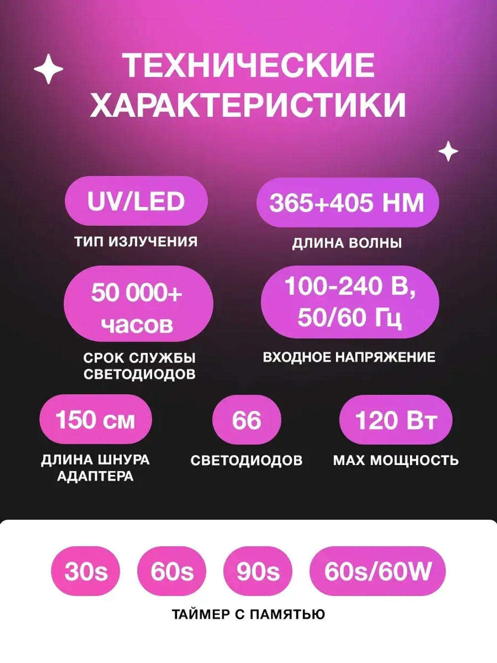 Лампа для маникюра профессиональная мощная