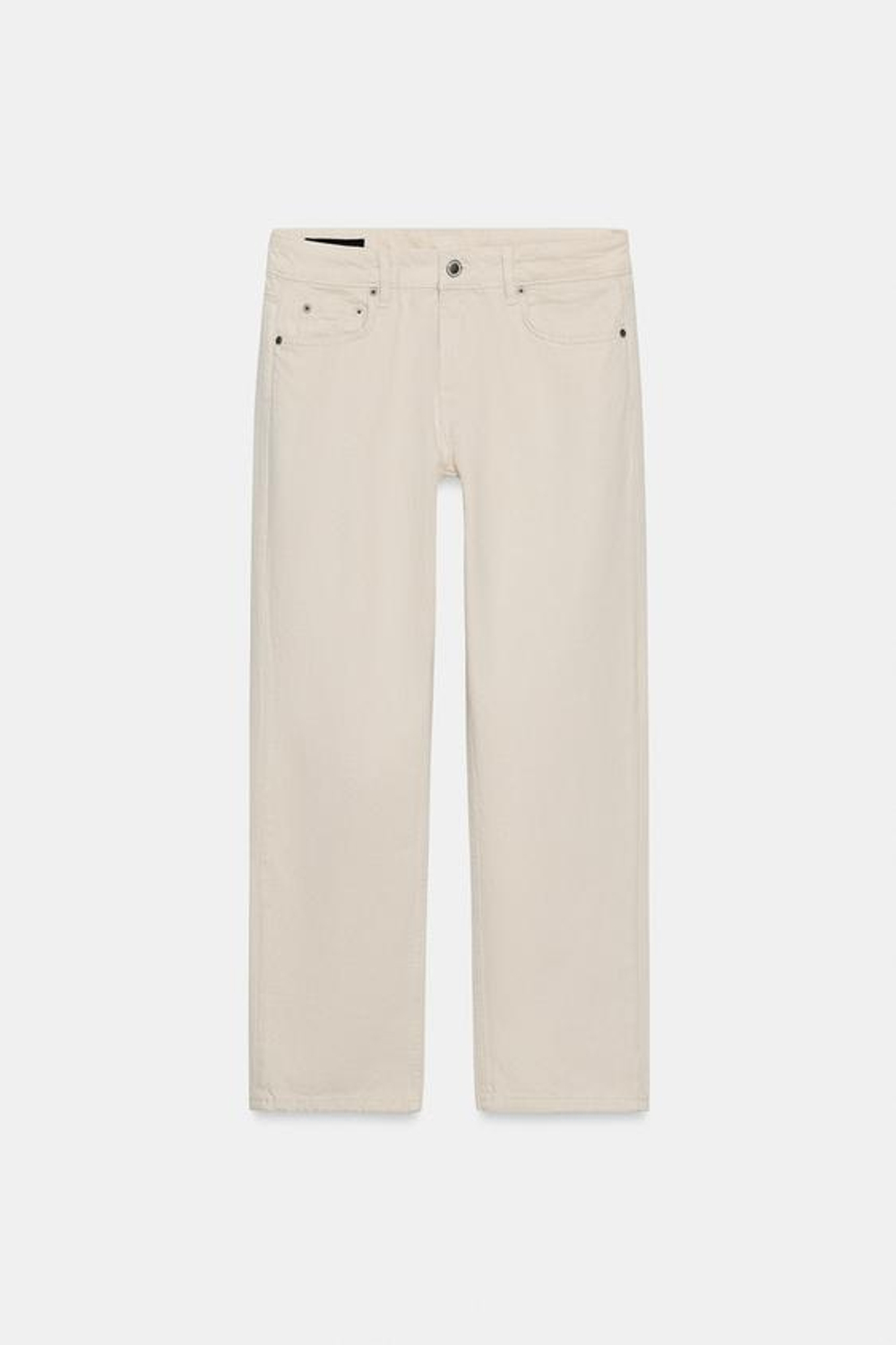 ZARA ДЖИНСЫ ZW COLLECTION CIGARRETE СО СРЕДНЕЙ ПОСАДКОЙ, ЭКРЮ