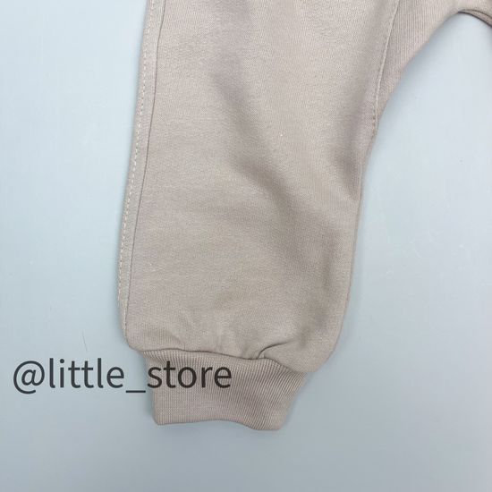 Брюки "Облака" из футера с начесом, Бежевые