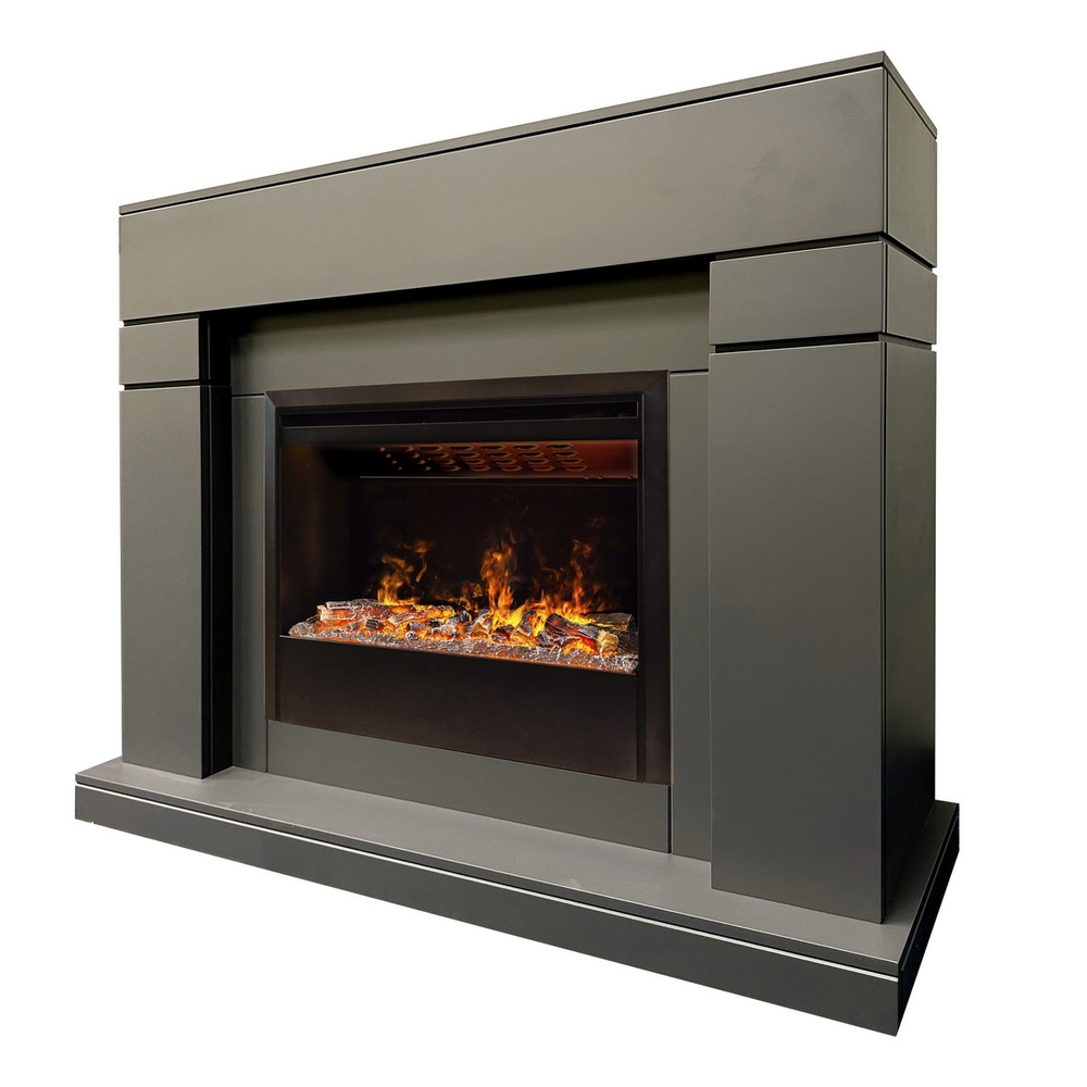 Электрокамин RealFlame Lindelse 26 GR серый, графит c очагом 3D Helios 26 SBG