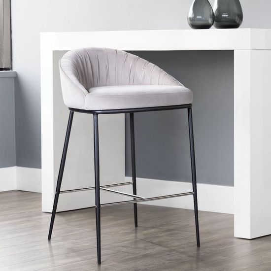 Стул полубарный Barkley, микровелюр серый