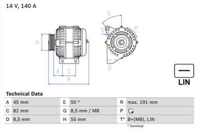 BOSCH - 0986047380-BOC - Alternator