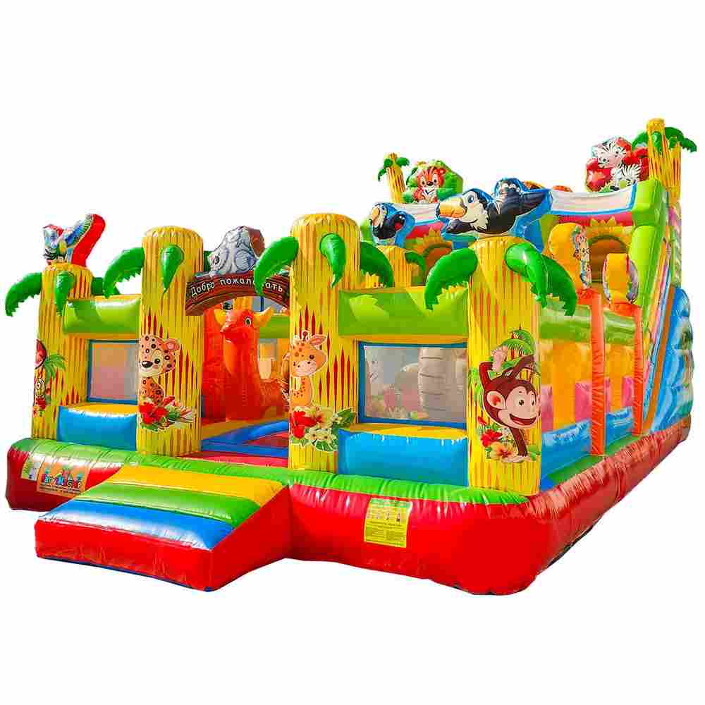 Коммерческий надувной батут «Звериная команда», 9х5х5 м