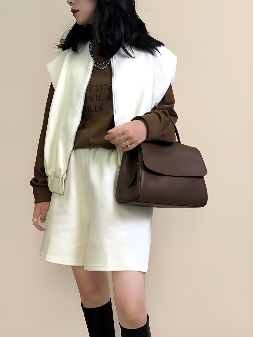 женская сумка на плечо из натуральной кожи