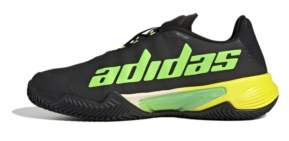 Мужские кроссовки теннисные Adidas Barricade M Clay - cloud whitebeam green/beam yellow