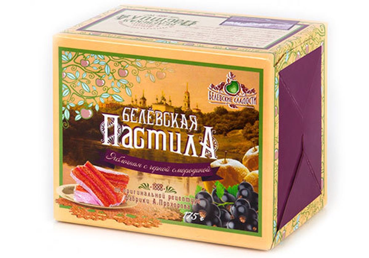 Белевская пастила яблочная с чёрной смородиной, 175г