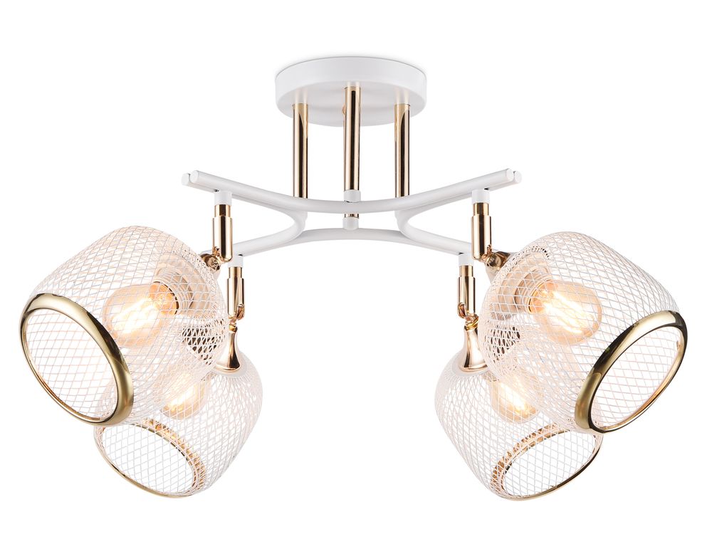 Светильник потолочный TR80175/4 WH/FGD белый/золото E27/4 max 40W D640*260