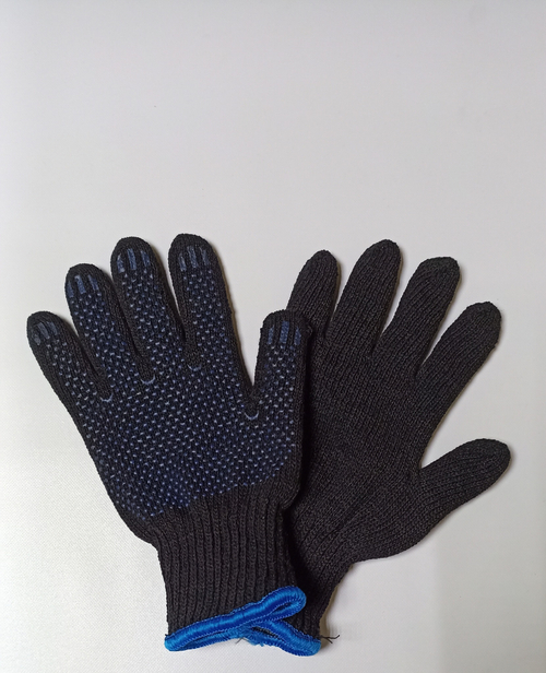 Перчатки зимние ХБ с ПВХ двойные (черные) /200 ПЭ