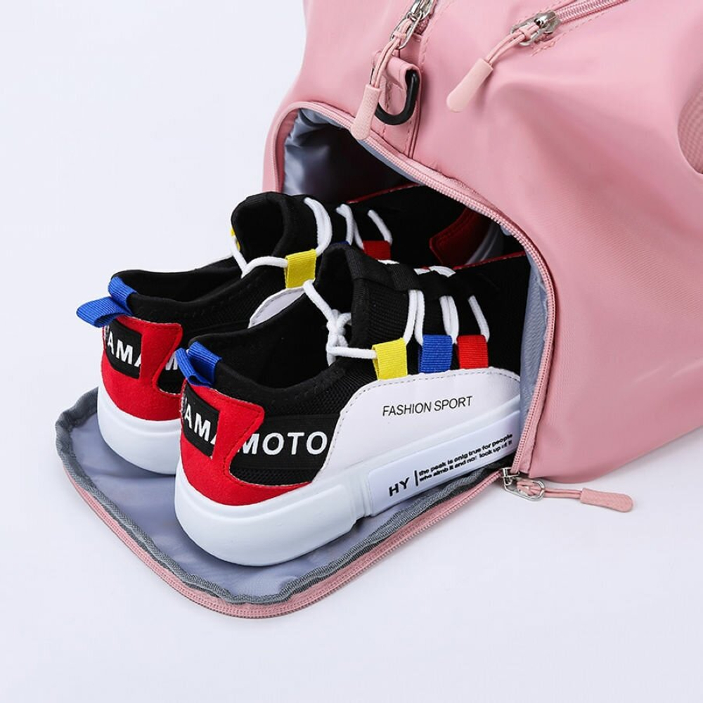 Сумка спортивная дорожная, розовая 43*26*30см