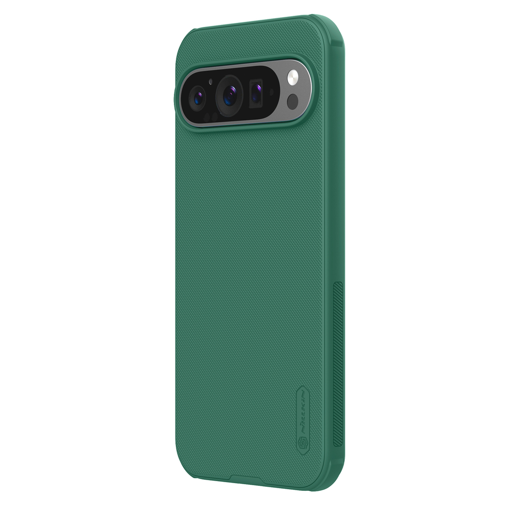 Чехол зеленого цвета (Dark Green) от Nillkin c поддержкой зарядки MagSafe для Google Pixel 9 Pro XL, серия Super Frosted Shield Pro Magnetic Case