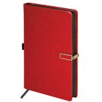 Скетчбук, слоновая кость 140 г/м2 130х210 мм, 80 л., КОЖЗАМ, застежка металл, BRAUBERG ART CLASSIC, "Inspiration", под кожу, красный, 116466
