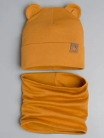 Шапка с ушками осенняя и снуд для детей