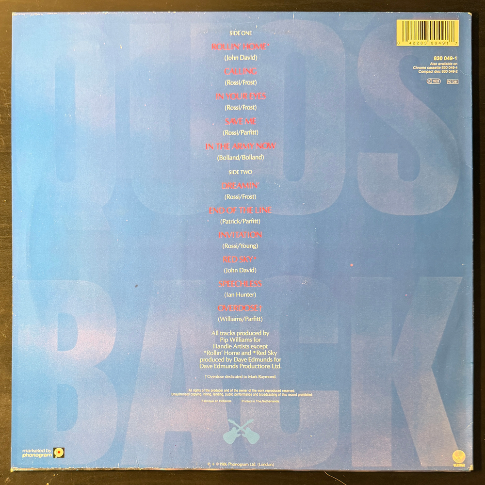 Status Quo - In The Army Now (Голландия 1986г.)