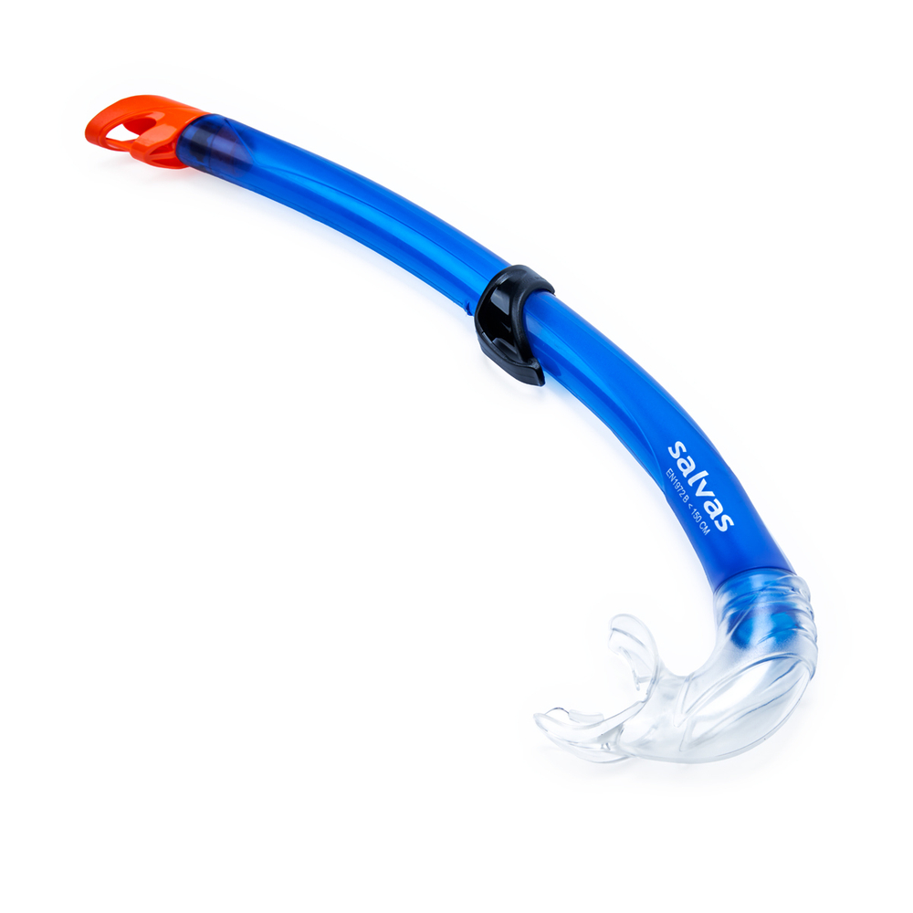 Трубка плавательная Salvas Flash Junior Snorkel, DA301C0BBSTS, р. Junior, синий