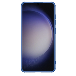 Усиленный чехол синего цвета от Nillkin для смартфона Samsung Galaxy S24, серия Super Frosted Shield Pro