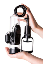 Вакуумная помпа A-toys с вибропулей и эрекционными кольцами (Цвет: прозрачный)