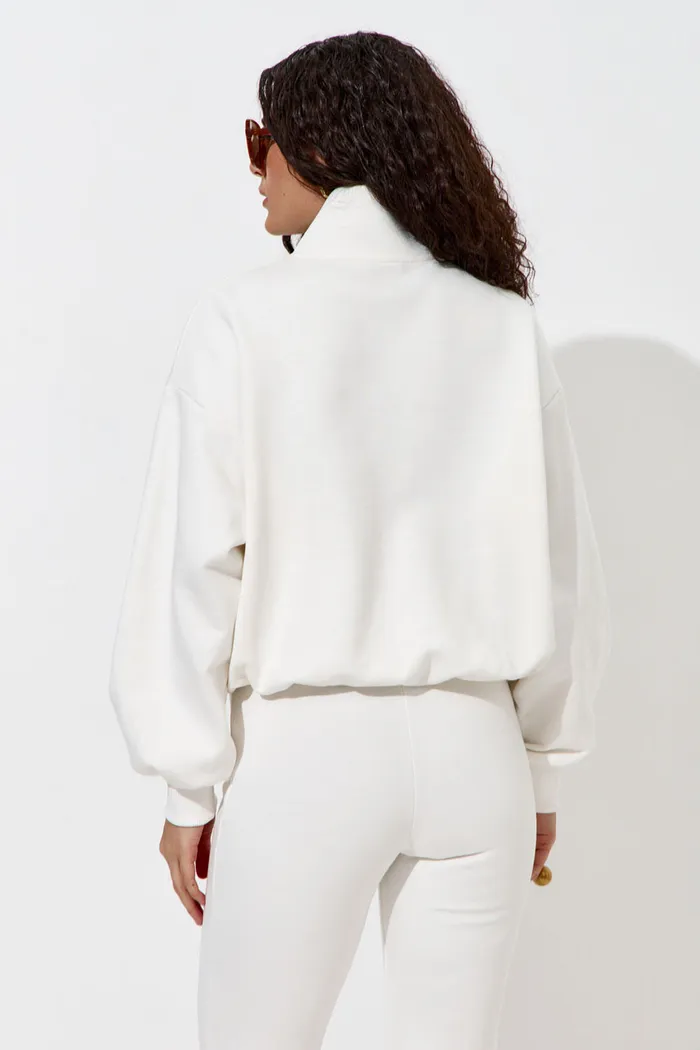 Олимпийка с короткой молнией "Âme Sirène" кремового цвета