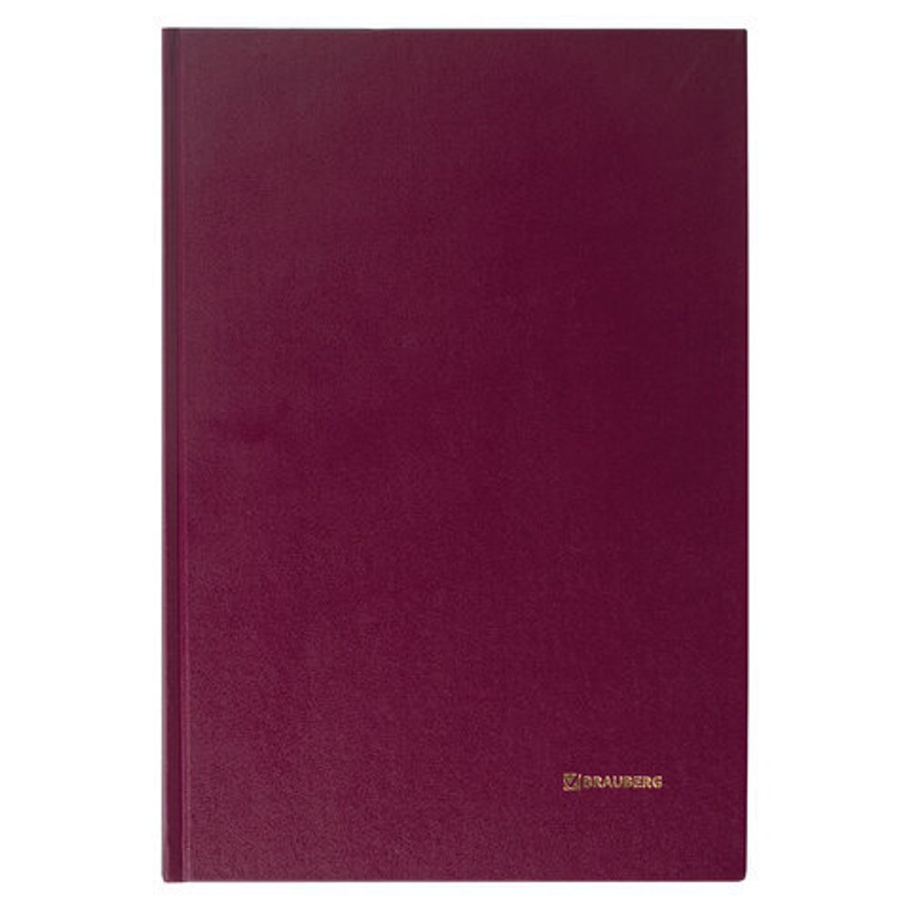 Книга учета 96 л., клетка, твердая, бумвинил, блок офсет, А4 (200х290 мм), BRAUBERG, бордовая, 130224