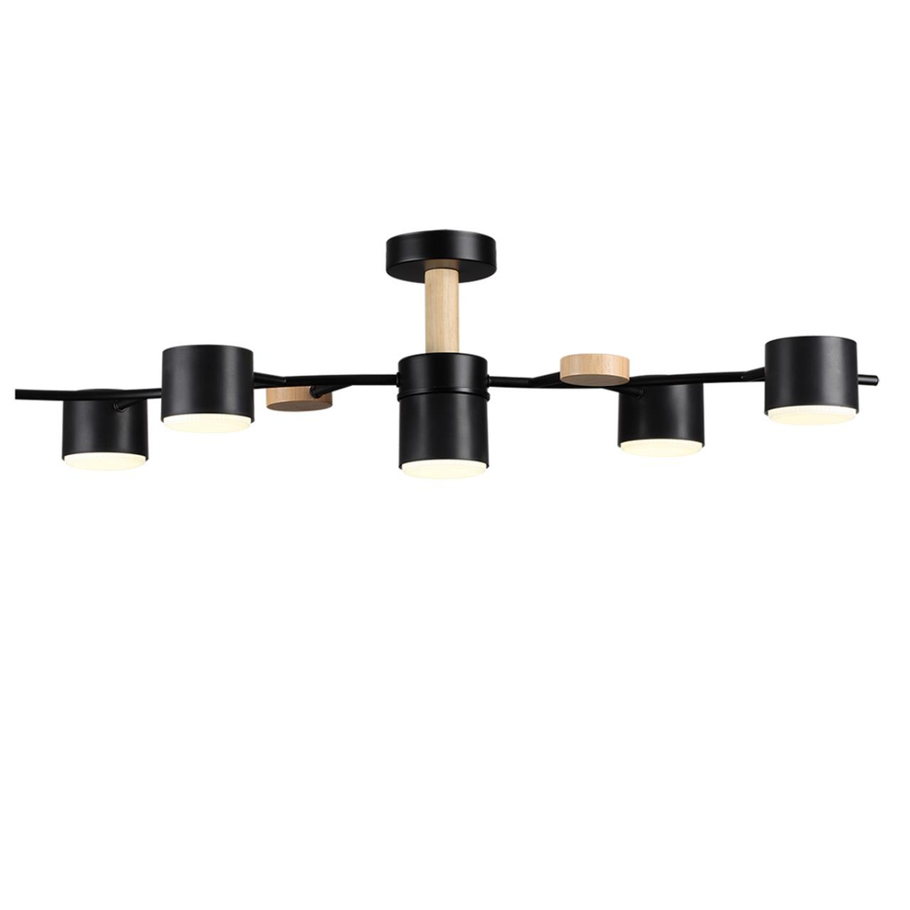 8194/5C COMFI LN26 335 черный, металл/дерево/пластик Потолочный светильник LED GX53 5*9W 220V CRYPTO