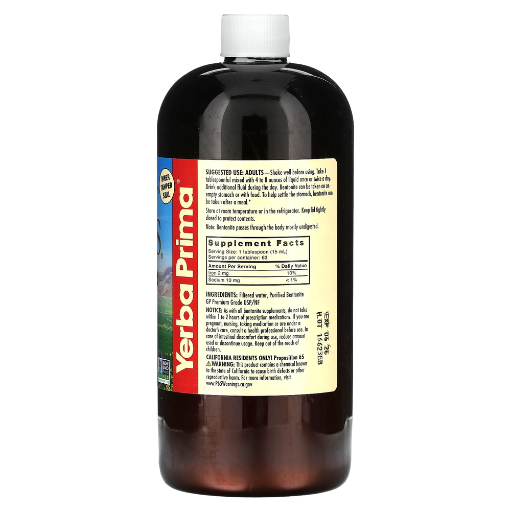 Yerba Prima, Great Plains Bentonite Detox, 946 мл (32 жидк. унц.)