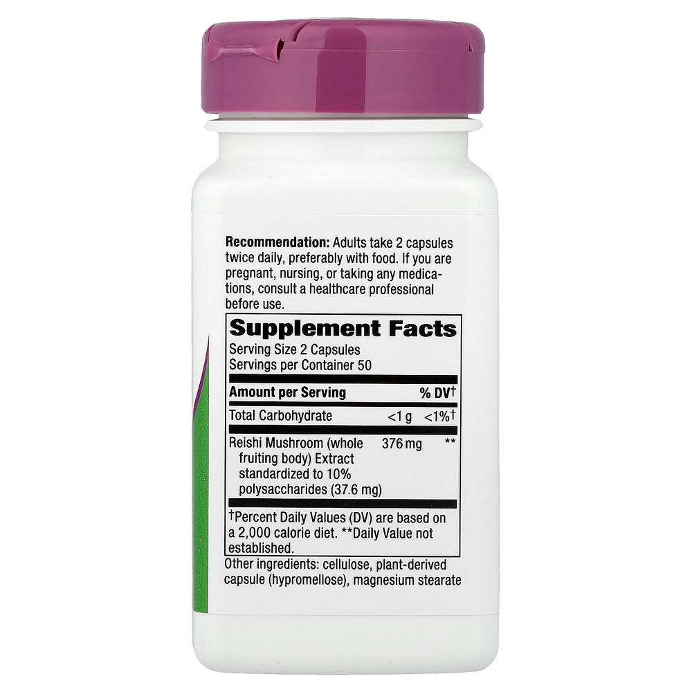 Nature's Way, гриб рейши, 100 веганских капсул (188 мг в 1 капсуле)