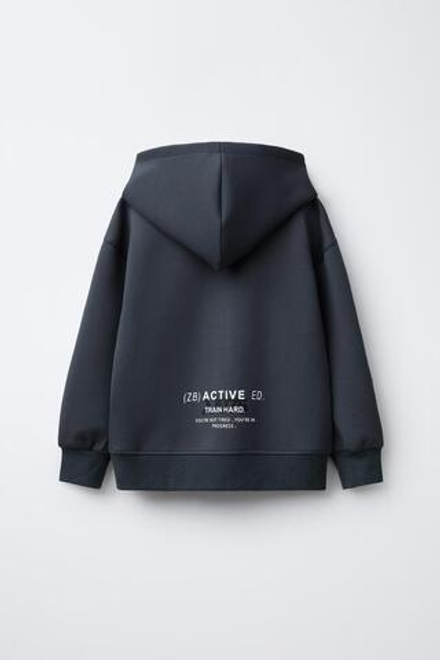 ZARA ХУДИ В СПОРТИВНОМ СТИЛЕ, АНТРАЦИТОВО-СЕРЫЙ